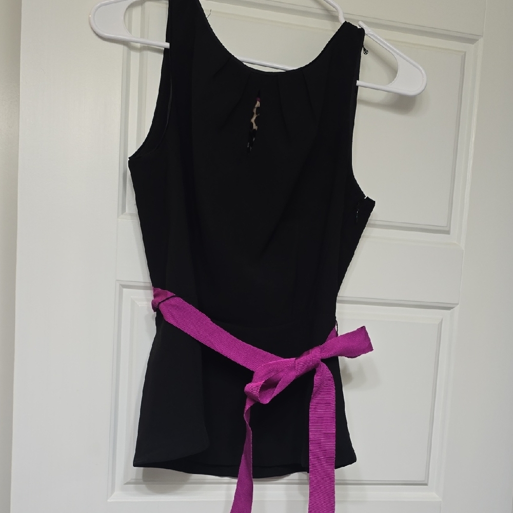 White House Black Market Sleeveless Top with Pink Sash